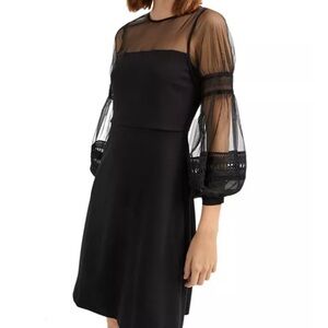NWT French Connection Paulette sheer sleeve dress